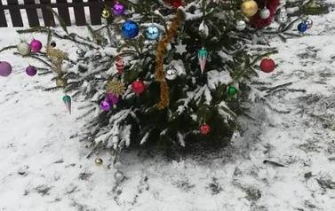 Ubieranie choinki na placu zabaw 1